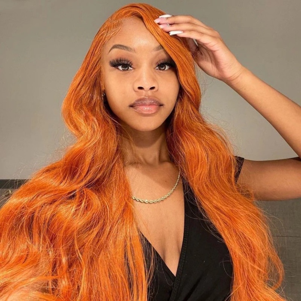Ginger Orange Body Wave 18 Inch 13x4 HD Lace Front Wig *BRAND NEW*